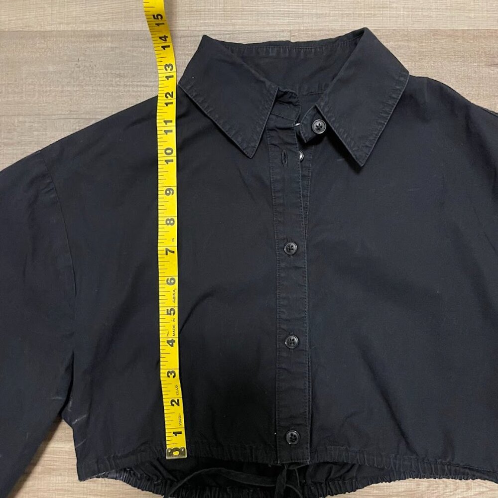 Matthew Bruch cropped tied button-up top - Picture 8 of 12